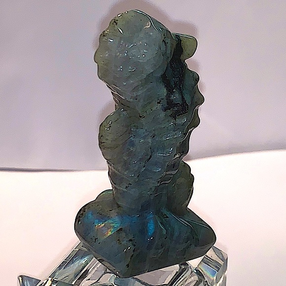 NATURAL LARVIKITE LABRADORITE SEA HORSE - Picture 2 of 8